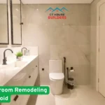 Modern bathroom remodel showcasing common remodeling mistakes to avoid, clean design, proper layout, lighting, and fixture placement