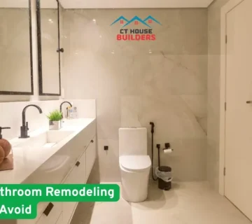 Modern bathroom remodel showcasing common remodeling mistakes to avoid, clean design, proper layout, lighting, and fixture placement