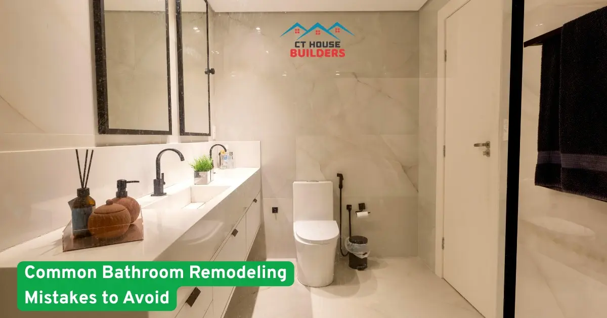Modern bathroom remodel showcasing common remodeling mistakes to avoid, clean design, proper layout, lighting, and fixture placement
